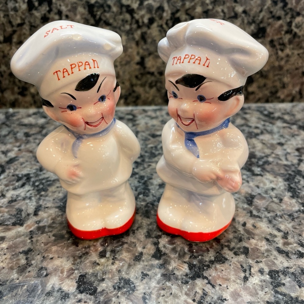 Chef Salt and Pepper Shakers - White and Red-Tappan